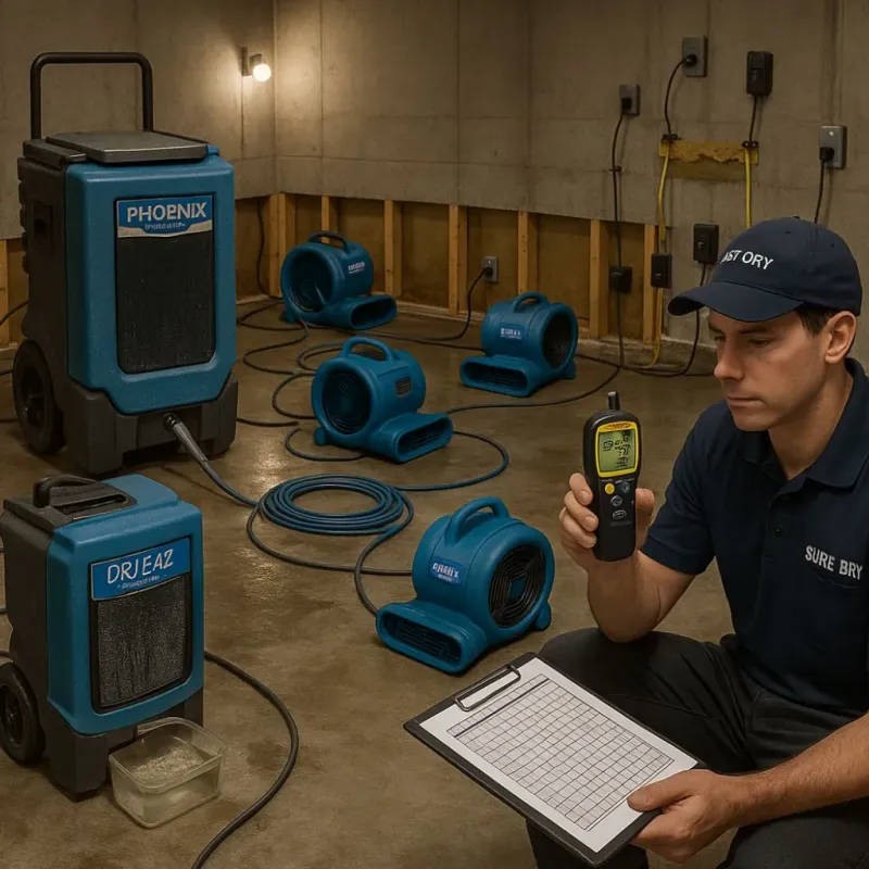 Structural Drying and Dehumidification process in Clementon, NJ